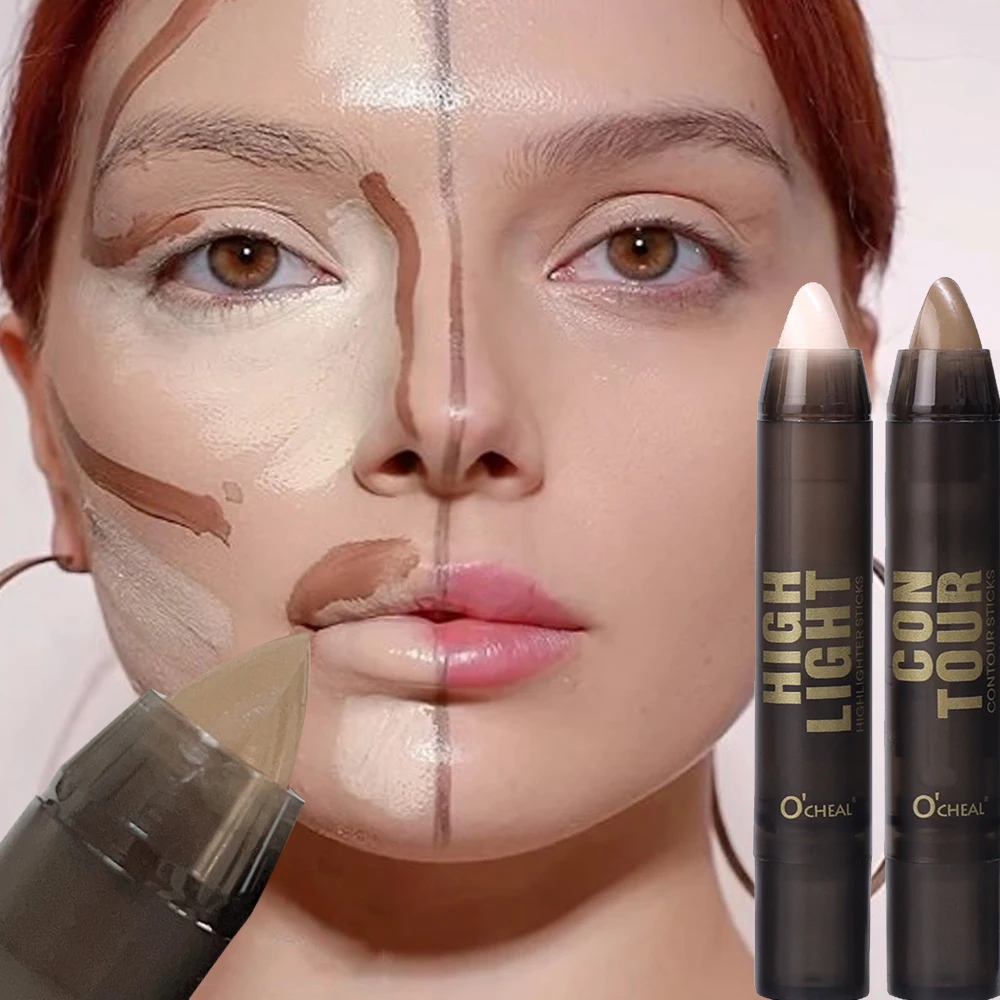 Hydrateren Accentueren Contourstick Nieuwe 3d Fleuren Langdurige Gezichtscontour Bronzer Concealer Crème Body Shimmer Make-Up