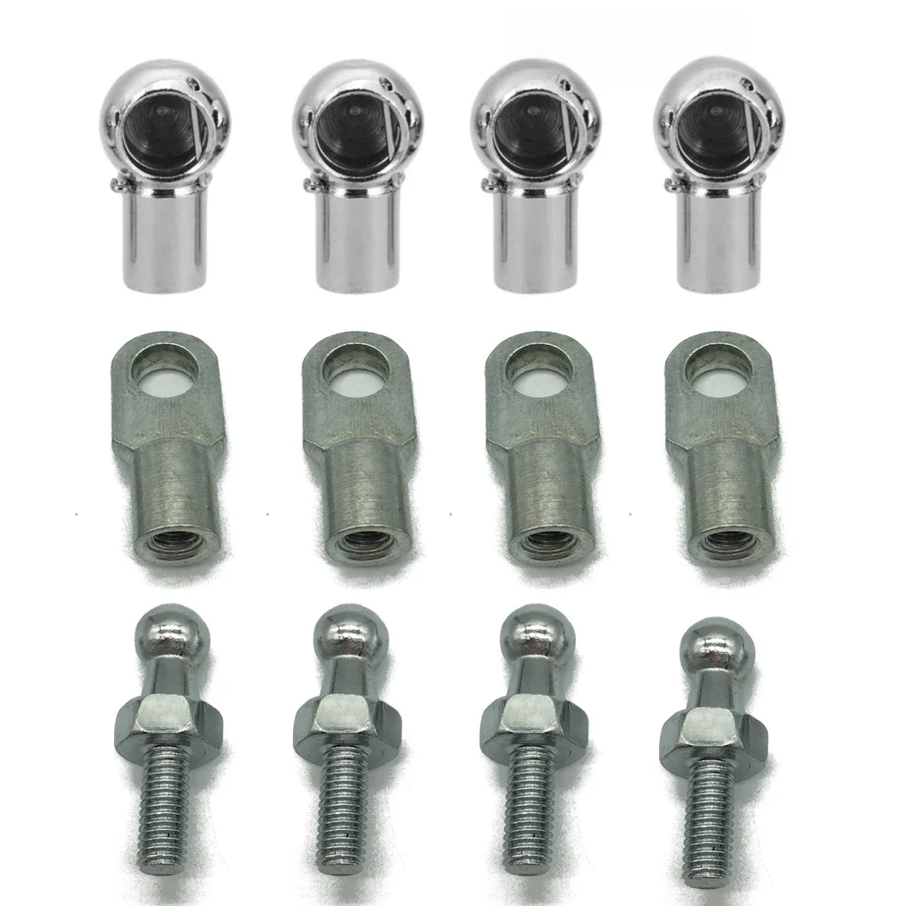 4 pièces M8/M6 universel 10mm coffre arrière capot avant jambe de force à gaz connecteur de raccord d'extrémité broche à bille Joint Valve vis à ressort
