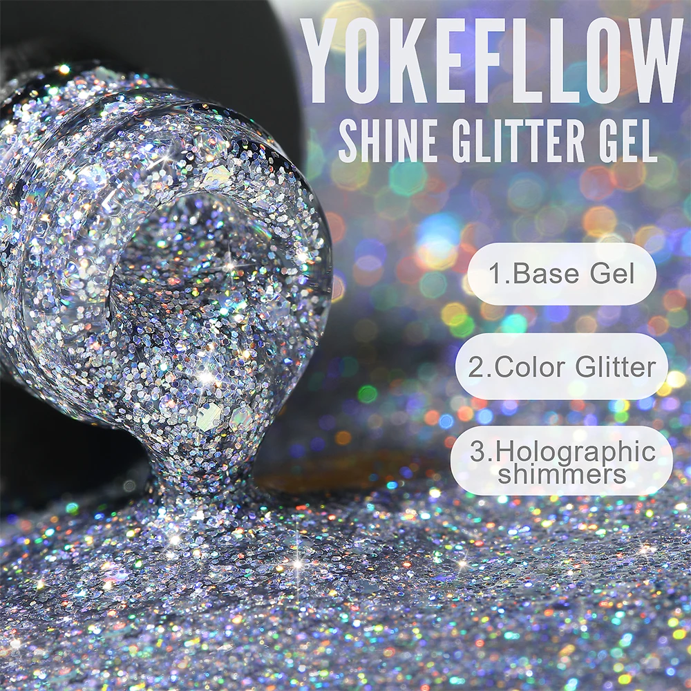 YOKEFELLOW 10ml gris azul Gel reflectante esmalte de uñas Base capa superior Soak Off UV LED Gel Nail Art barniz manicura botella de Gel de uñas