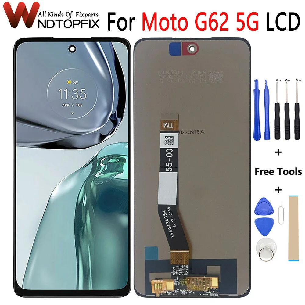 

6.5" For Motorola Moto G62 5G LCD Display Touch Screen Digitizer Assembly Replacement Parts Tested Work For Moto G62 LCD Screen