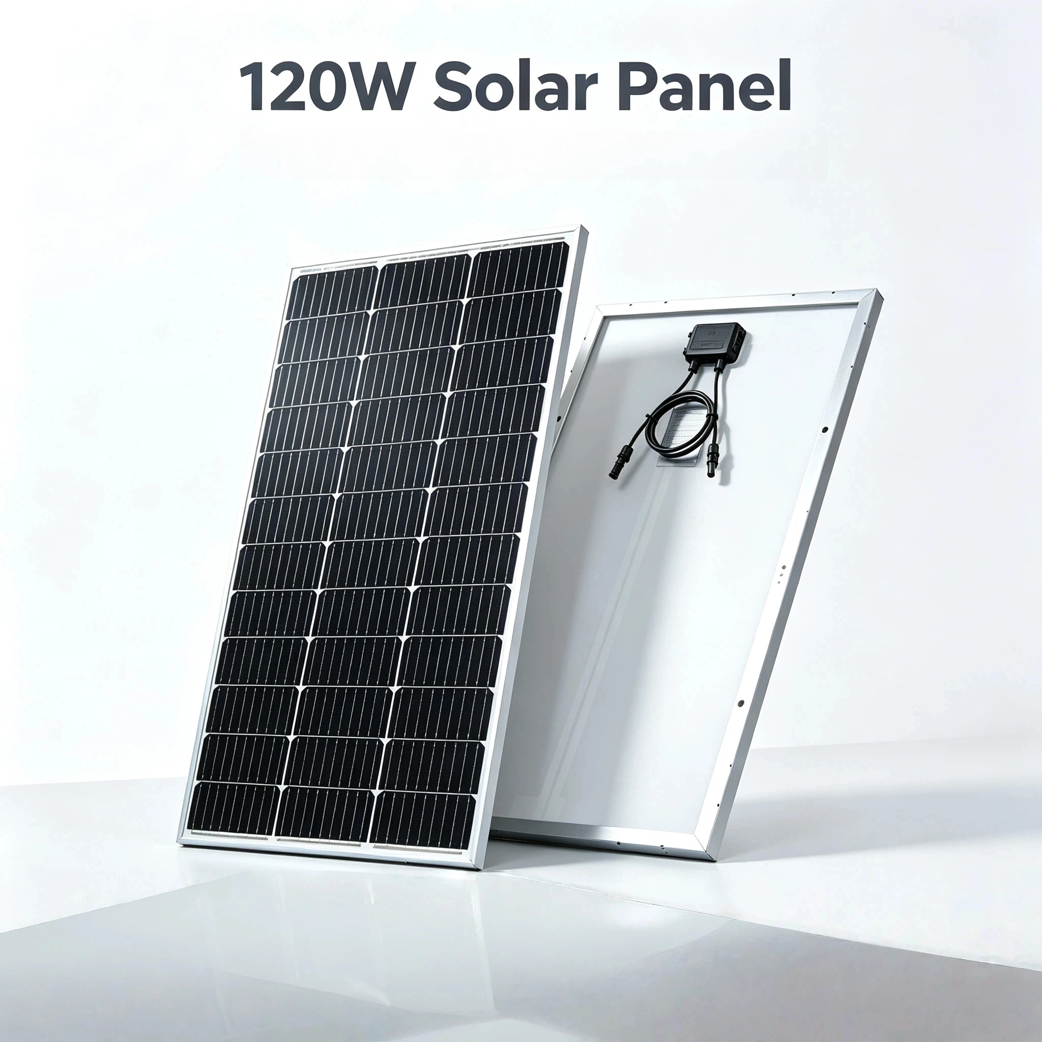 120W 18V starres monokristallines Solarpanel, 12V Batterieladungs-PV-Photovoltaikmodul, wasserdichtes Solarpanel für Wohnmobile, Balkonsysteme, Boote, Gartenhäuser, netzunabhängiges Camping