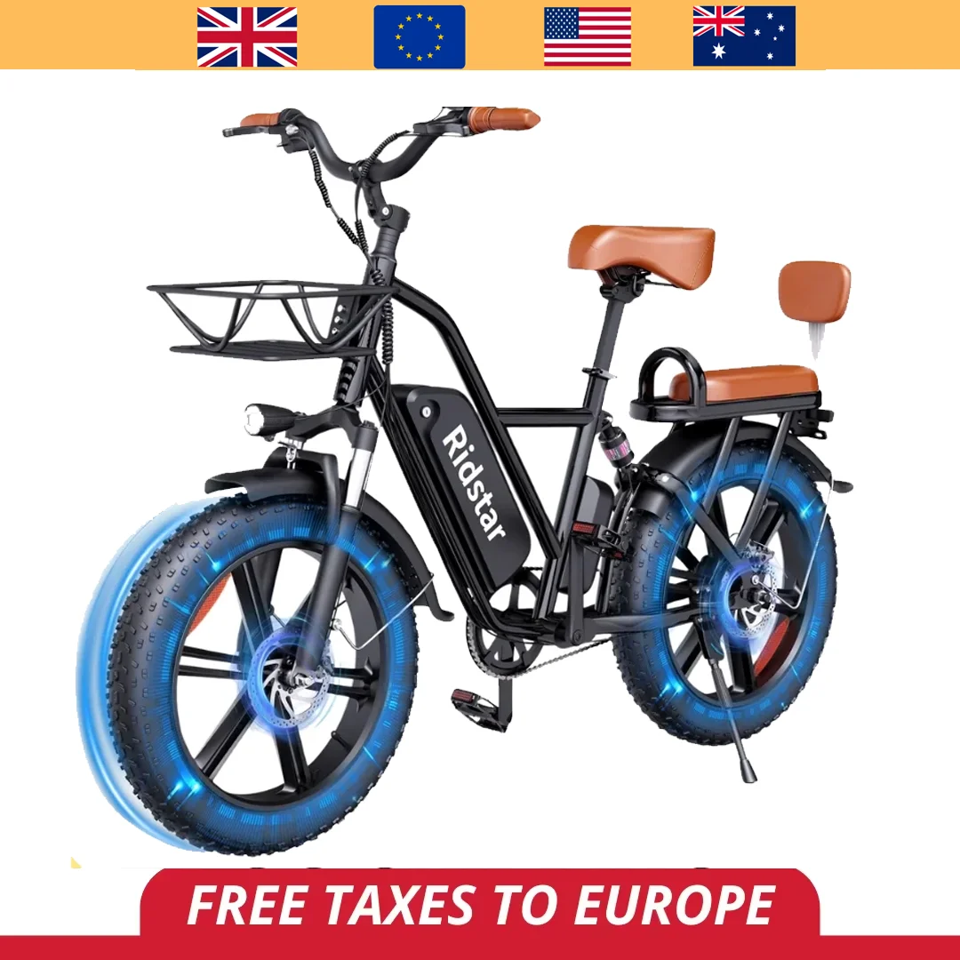 

Electric Bicycle FM-001 1000W Motor 48V 15AH Battery Electric Bike 20*2.15Inch Fat Tire Mountain Snow with Seats E bike