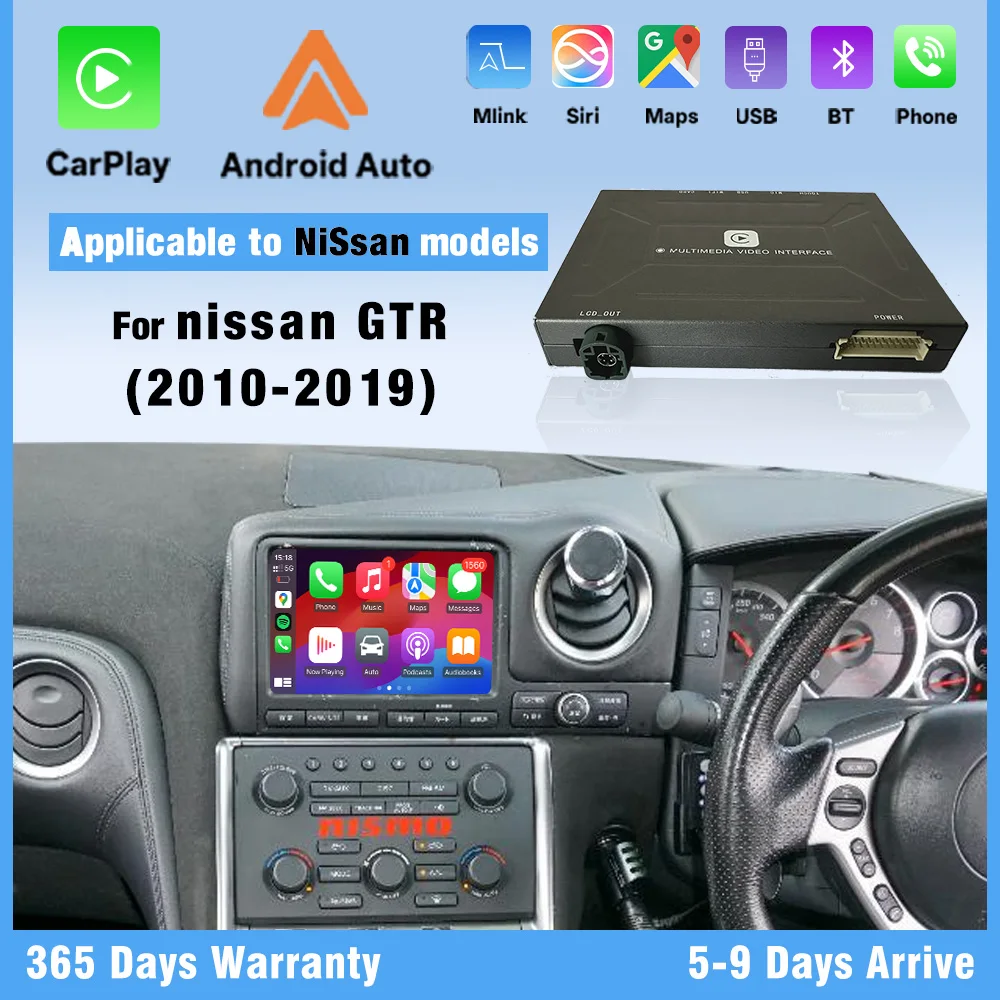 

Wireless CarPlay for Nissan GT-R 2010-2019 Support Android Auto Car player GPS Navigation Mirror Link Reverse Camera Plug Play