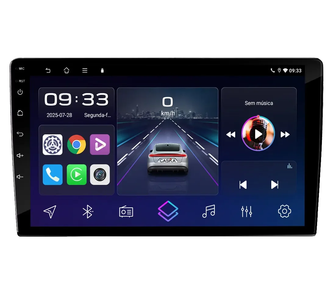 ENVIO DO BRASIL - Central Multimidia OCTACORE LITE F80 UNIVERSAL Tela 7/9" QLED IPS 4/64GB NAVPRO