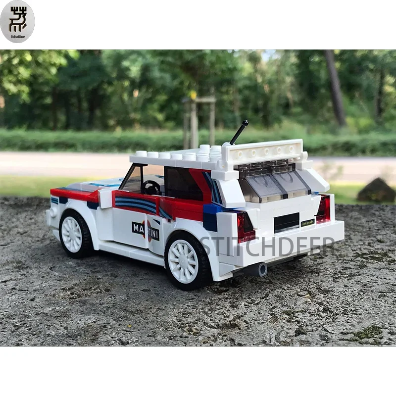 Speed Champion Moc Lancia Delta HF Integrale Martini Racing Baustein Erleuchtung montieren Spielzeug Ziegel klassisches Weihnachts geschenk