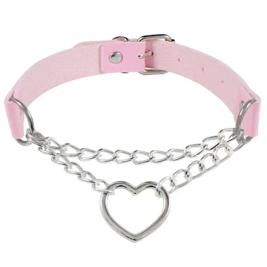 Yanxyad Leder-Halsband-Halskette, Herzform, Gothic-Punk-Rock-Halskette, Halsbänder für Valentinstag, Mutter, Mutter, Muttertag – Detail 1