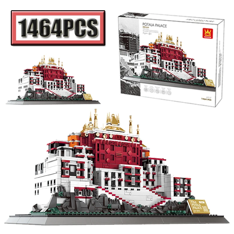 MOC 1464PCS China Potala Palace City Street View Building Blocks Set - DIY Creative Model Educational Toy Gift for Children