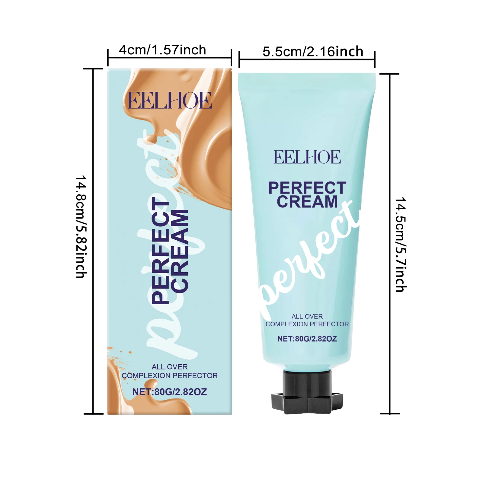 Eelhoe 80g Blijvende Make-Up Concealer Crème Natuurlijke Kleur Matte Olie Controle Waterdicht Verhelderende Huidskleur Volledige Dekking Smet