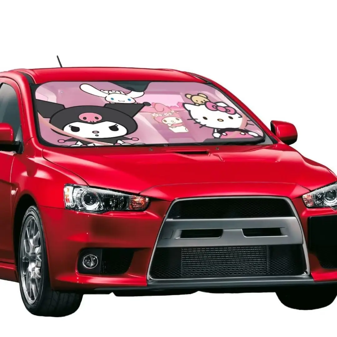 Kreslený windshield slunce stín, anime auto přední okno odstínů slunečník, obal slunce hledí štít blok automobilové vnitřní ochránce