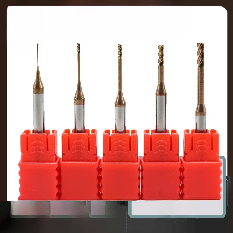 Fraises en carbure CNC à col long, fraises en bout plates, fraises en acier Rett, 2 cannelures, 0.6mm, 0.7mm, 1mm, 1.5mm, 2mm, 3mm, 0.8mm, 4mm, HRC60
