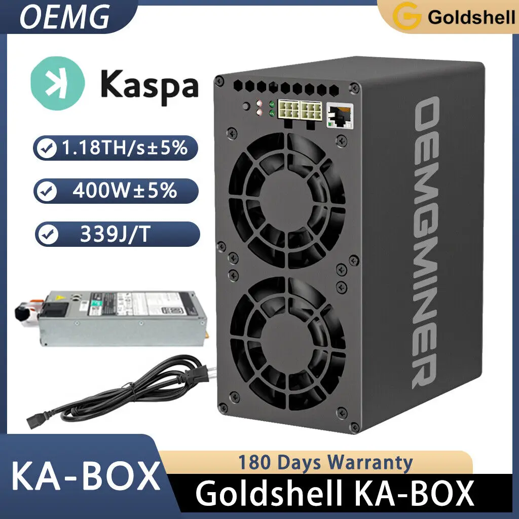 Gorąca zniżka Goldshell KA BOX 1.18Th/s Kaspa górnik 400W KAS krypto maszyna górnicza z PSU Kaspa Rig Asic górnik Goldshell