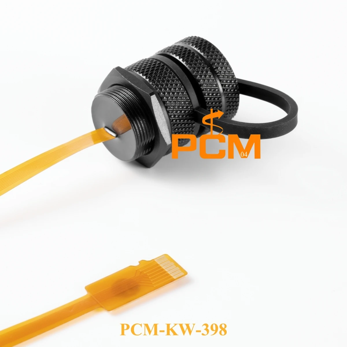 IP67/IP68 waterproof panel mount Connector TF Card Micro SD yellow FPC cable with Aluminum Hexagon screw and Aluminum Cap
