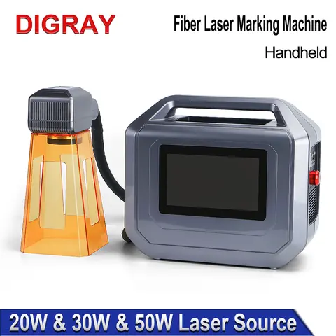 DIGRAY 휴대용 핸드 헬드 파이버 레이저 마킹 머신, 작업대 스탠드, DIY 금속 선물, 제품 로고 조각용, 20W, 30W, 50W