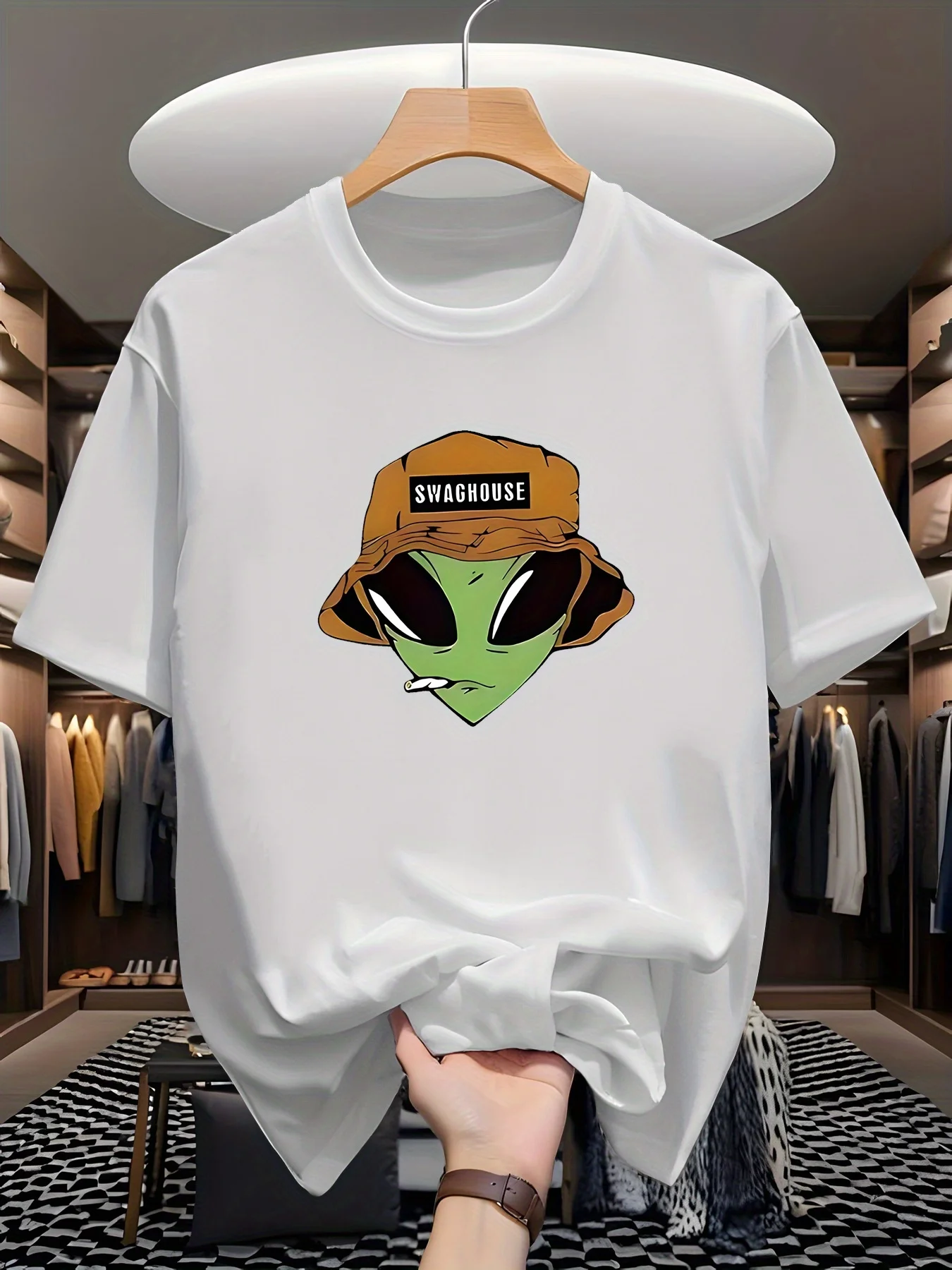 

Модная брендовая мужская футболка с забавным графическим принтом, модная повседневная уличная одежда, большие дышащие футболки из 100% хлопка