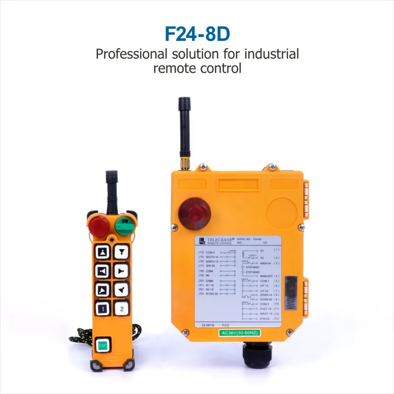 Interruptores de controle remoto TELECRANE, F24-6D F24-8D F24-10D F24-12D, guindaste industrial por atacado, grua, 36V 220V 380V AC