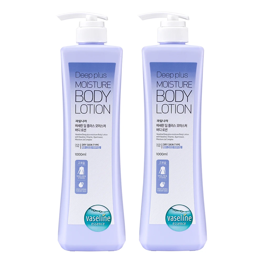 Vaseline Deep Plus Körperlotion 1000ml 2er-Pack Intensiv Feuchtigkeitsspendende Großpackung Lotion