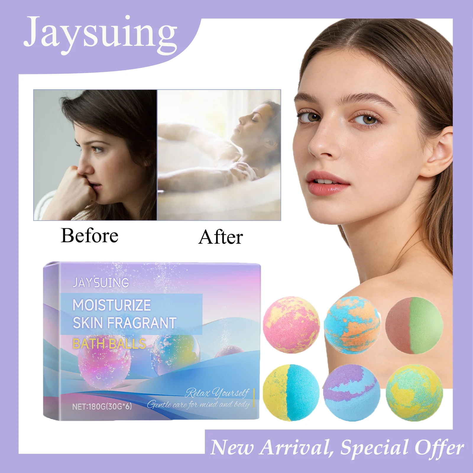 

JAYSUING 180G Увлажняющие ароматизированные бомбочки для ванны эффективно очищают кожу, уменьшают морщины, расслабляют тело и разглаживают нервы.