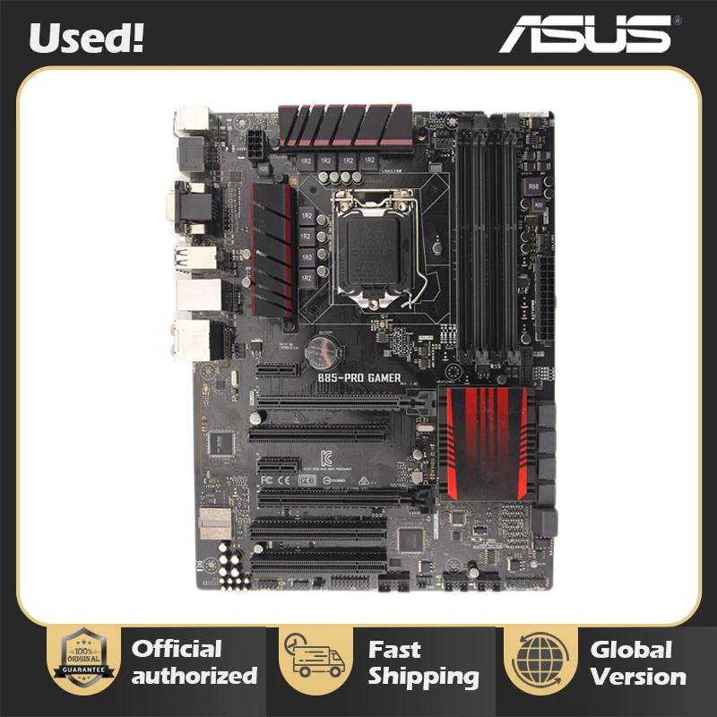 ASUS B85-PRO GAMER Motherboard 1150 Motherboard DDR3 Core i7 4790K i5 4670K Cpus Intel B85 PCI-E 3.0 32GB DVI HDMI