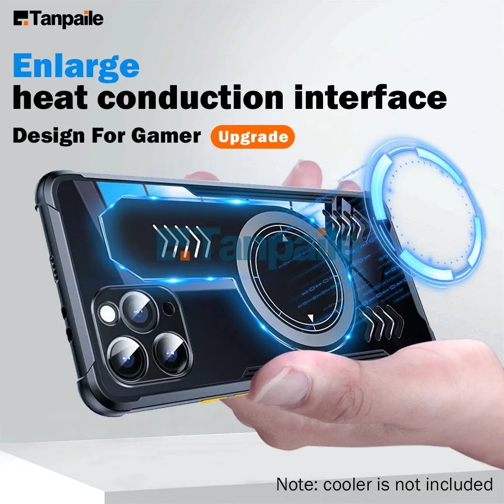 Tanpaile Magnetic Cooling Case For iPhone 15 Pro Max 14 13 12 11 7 8 Plus SE X XS Case Heat Dissipation Funda Phone Cover