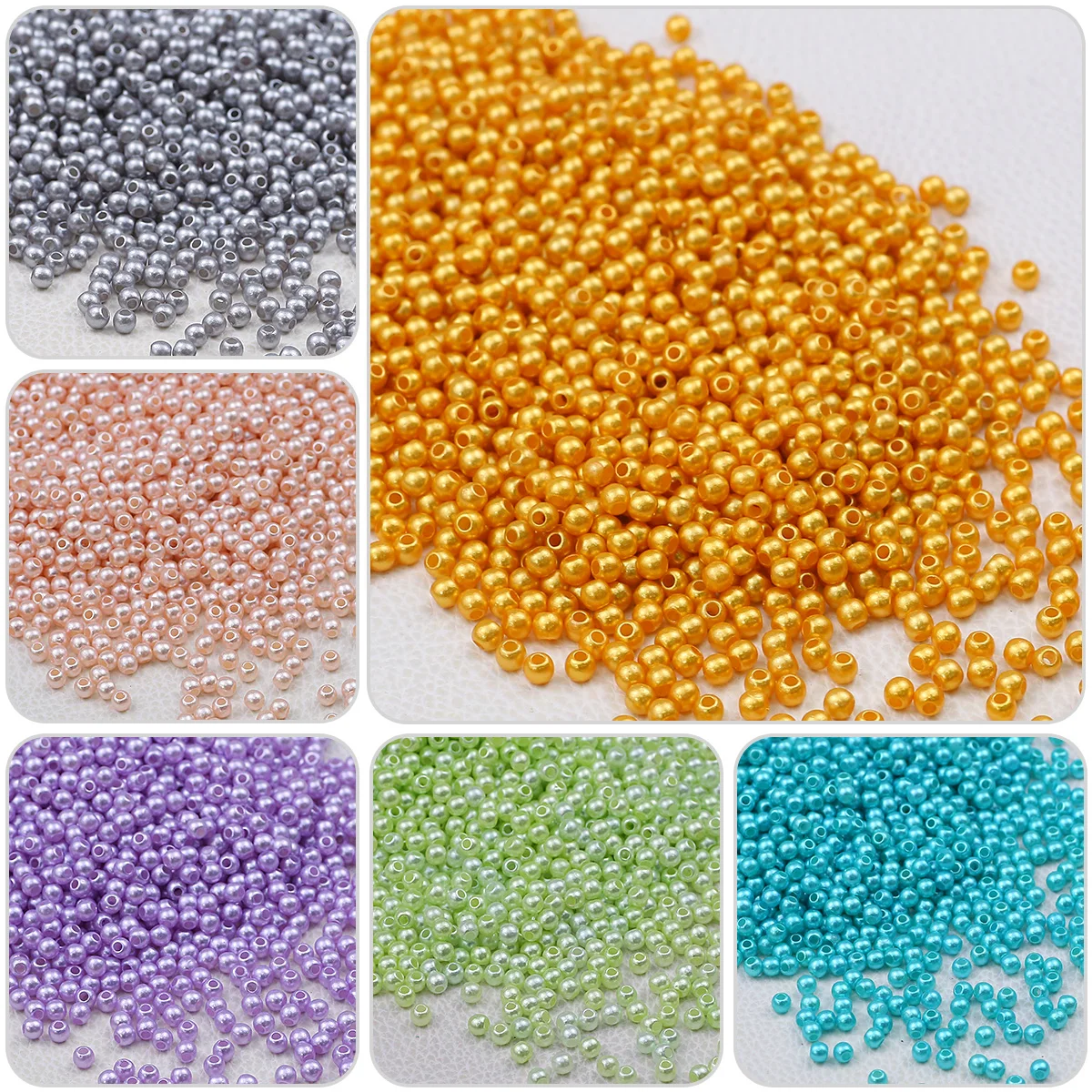 4mm Mehrfarbige Runde Acryl CCB Imitation Perle Kunststoff Spacer Lose Perlen Für Schmuck Machen Armband DIY Ohrringe Zubehör