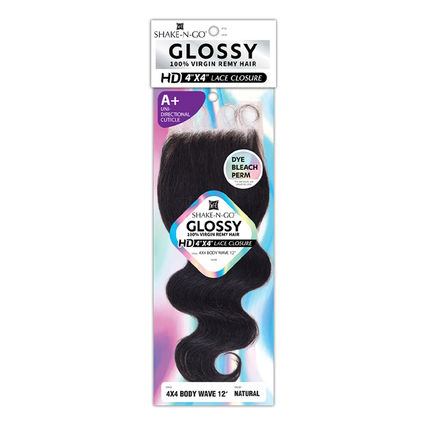 

Shake-N-Go Glossy Virgin Remy Hair HD Lace Closure 4X4 Body Wave 12 дюймов — натуральный блеск, мягкая текстура, легкая смесь, идеальная посадка
