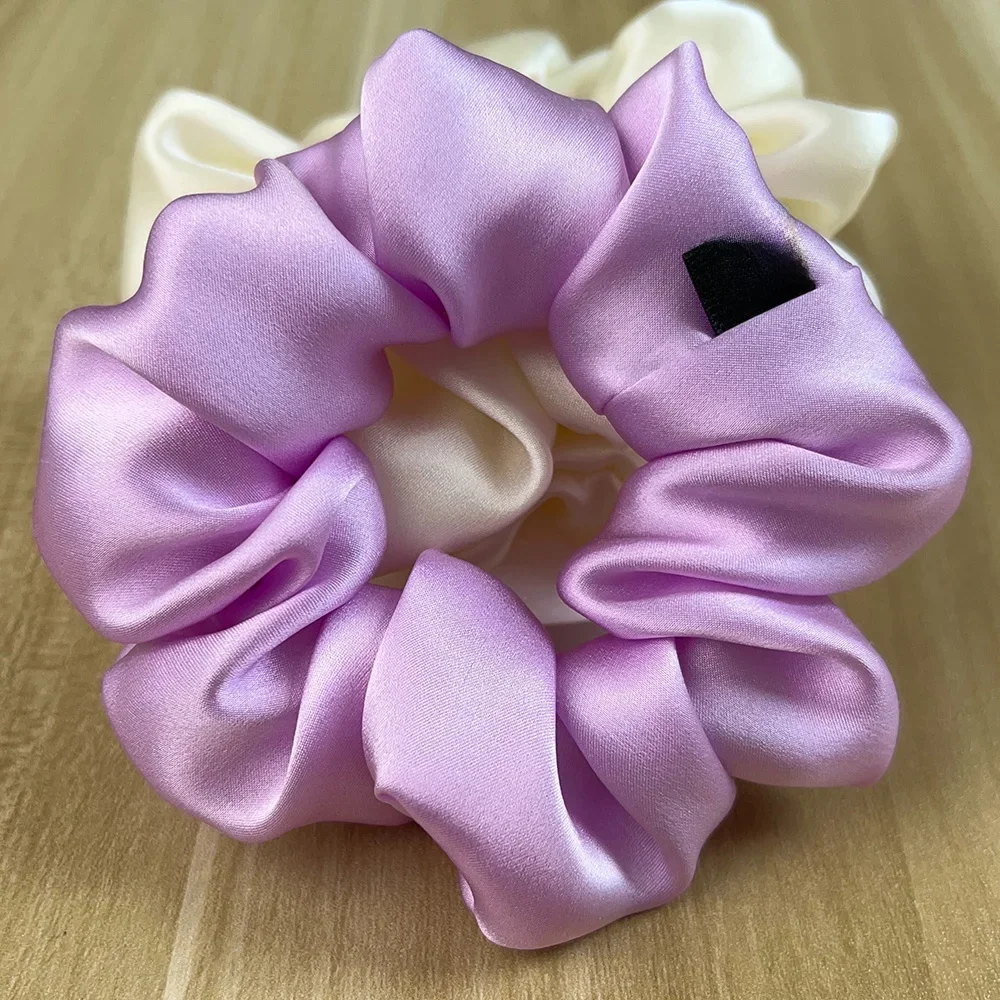 100% Mulberry Silk Hair Scrunchies Elastyczne gumowe opaski do włosów Duże gumowe sznurki do kucyków dla kobiet Dziewczyny 19 Momme — zdjęcie 2