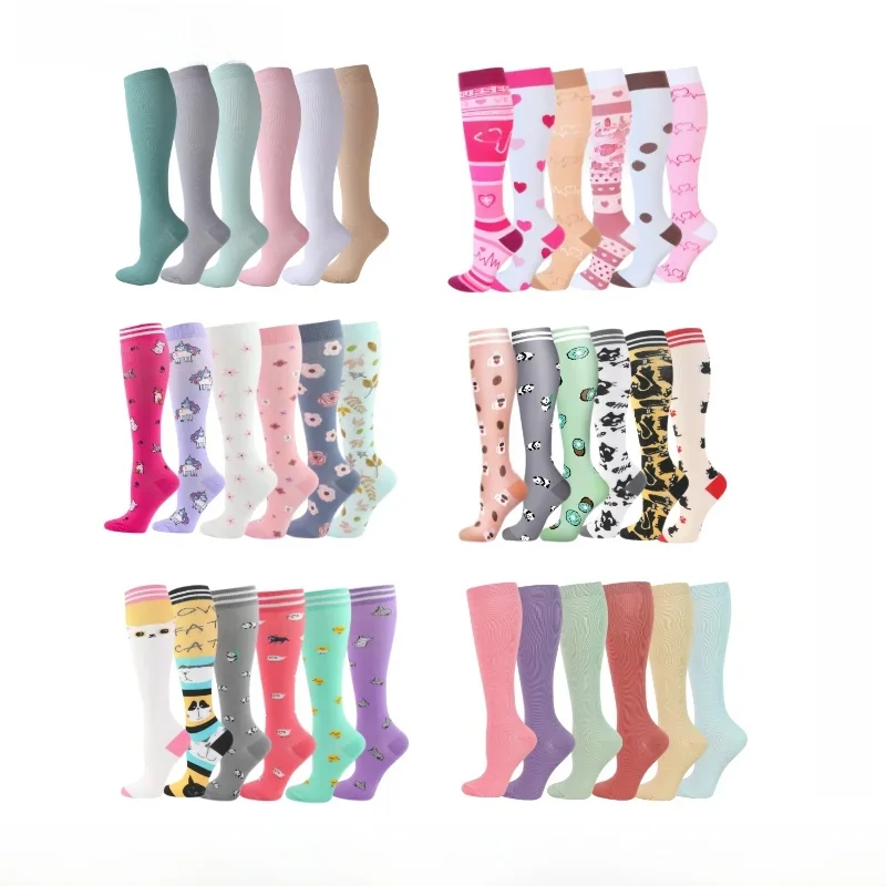 Nouveaux hommes femmes chaussettes de Compression pour Leggings course Marathon pression football adulte chaussettes réseau rouge pression infirmière hommes chaussettes