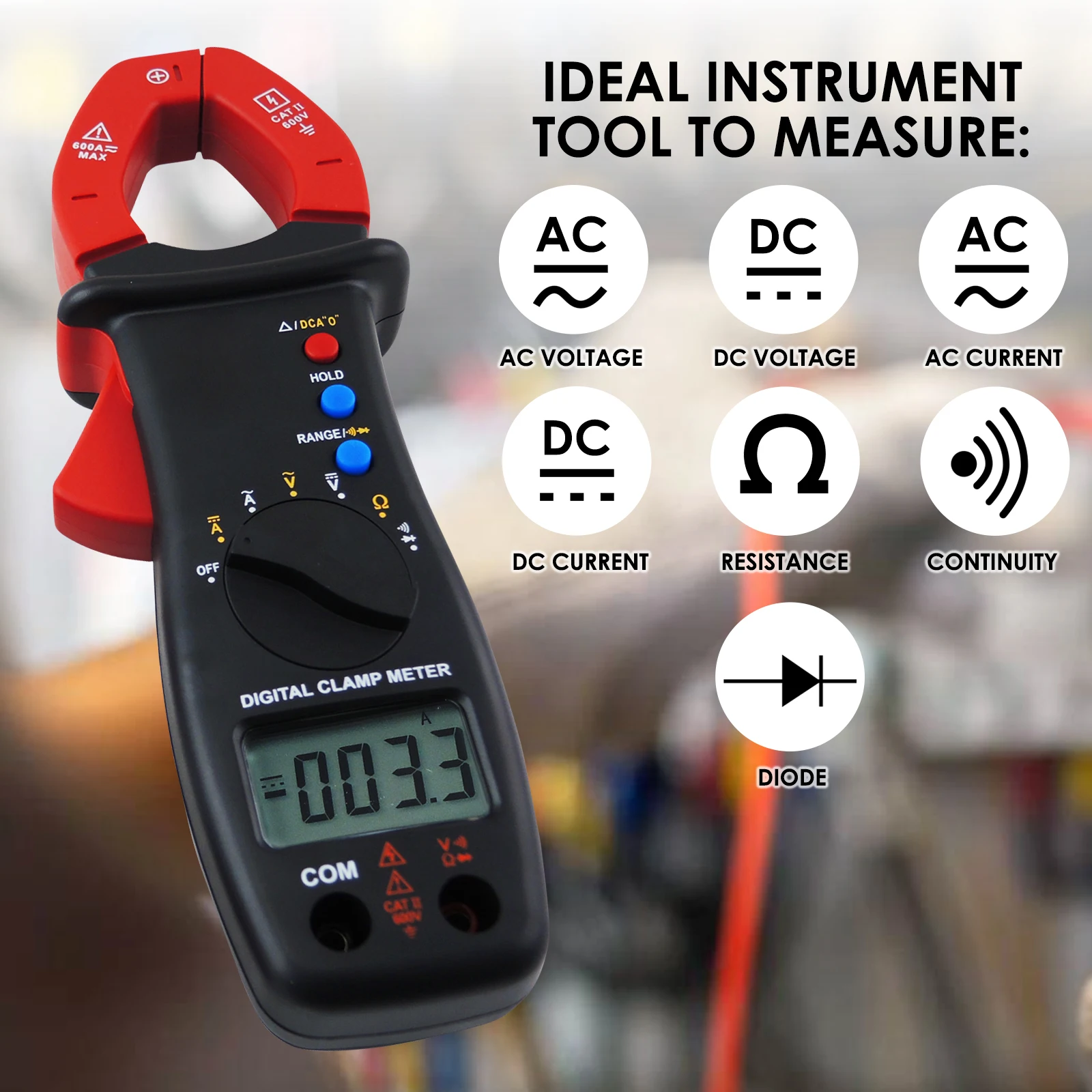 عالية الجودة الرقمية المشبك متر تيار مستمر التيار المتناوب الجهد الحالي المقاومة ديود المتعدد قياس صفر وظيفة شاشة الكريستال السائل #5