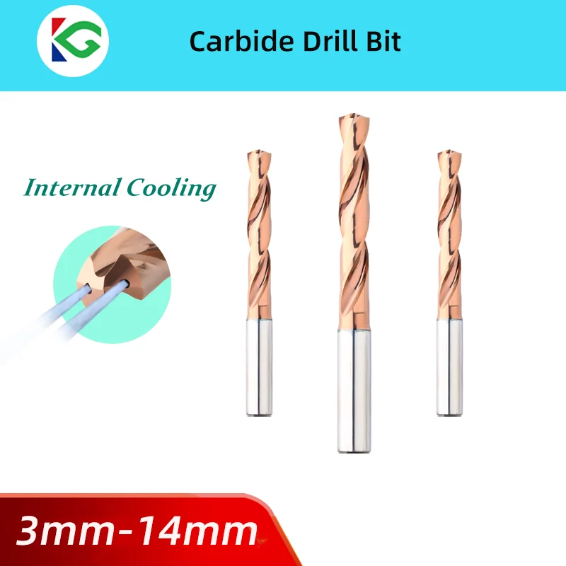 

Carbide Drill Bit 3-14mm With Inner Through Coolant Hole For Steel Efficient CNC Tool Tungsten Steel Internal Coolant Drill Bit