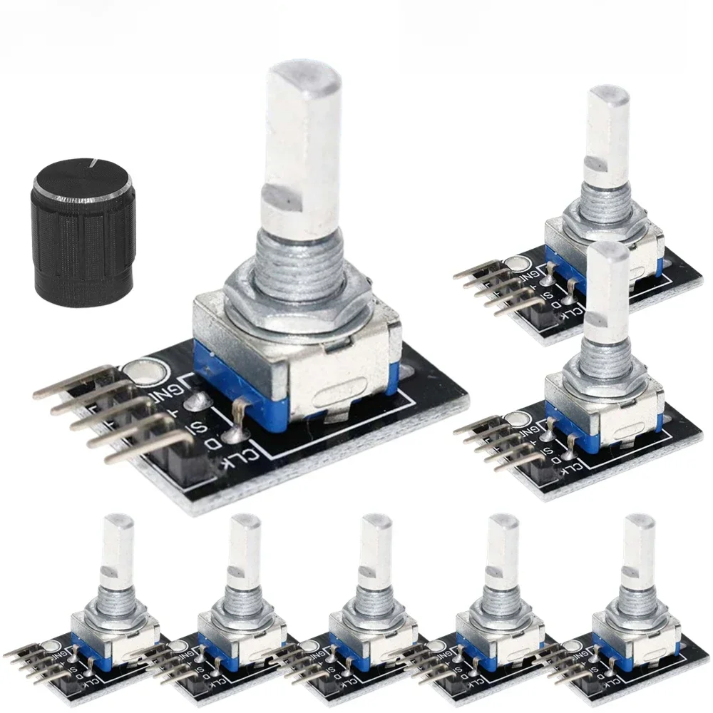 1-8 pièces KY-040 Module d'encodeur rotatif à 360 degrés avec capuchon de bouton 5V Module de carte de développement de commutateur de capteur de brique pour Arduino