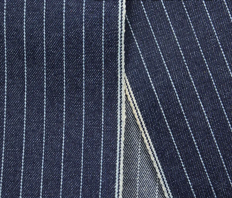 

13oz Blue And White Striped Denim Fabric Best Selvedge Jeans Denim Textile Manufacturers W83423