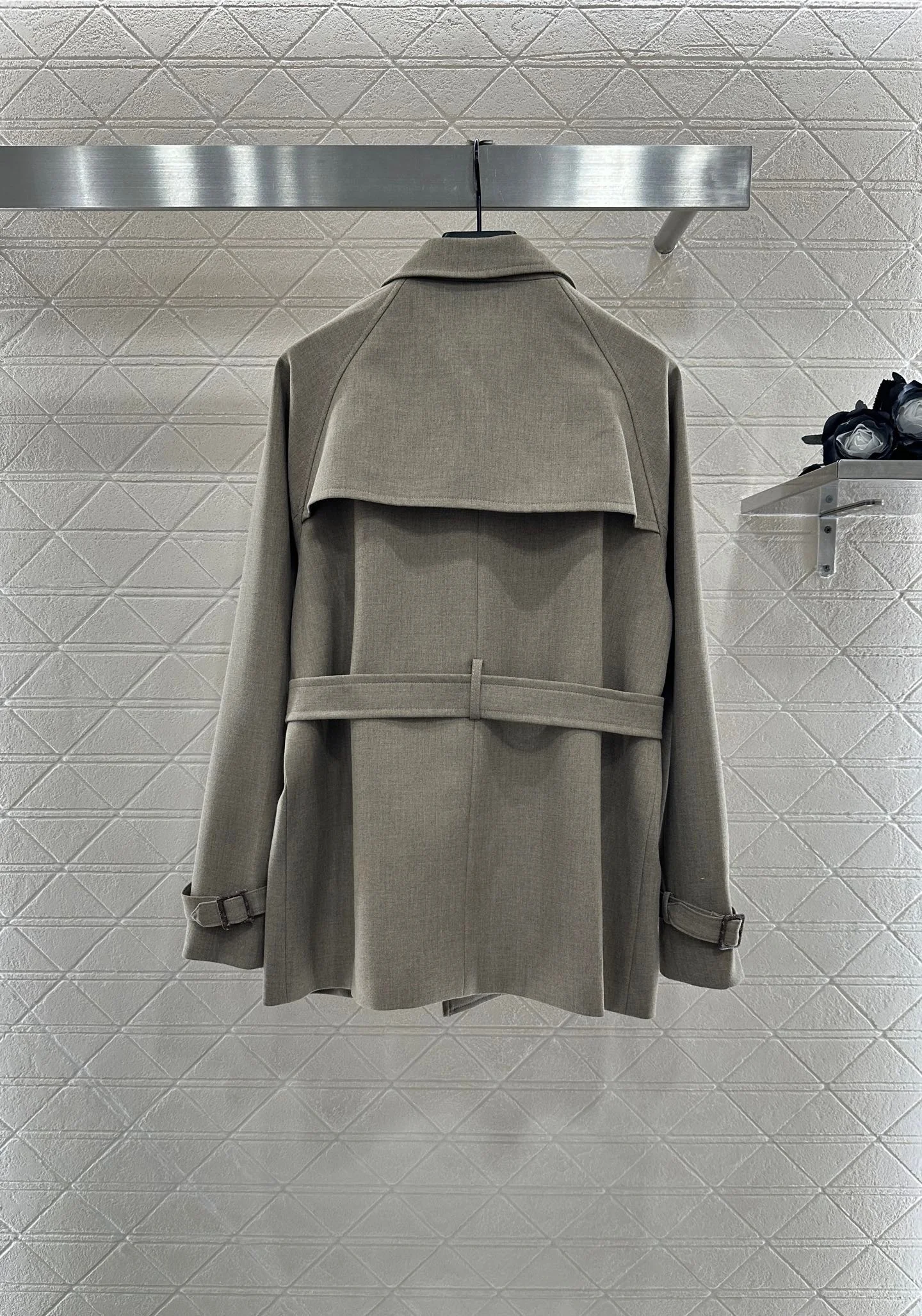 

2025 New coat trench solid waistband long-sleeved lapel suit Versatile Slimming Figure-hugging winter autumn