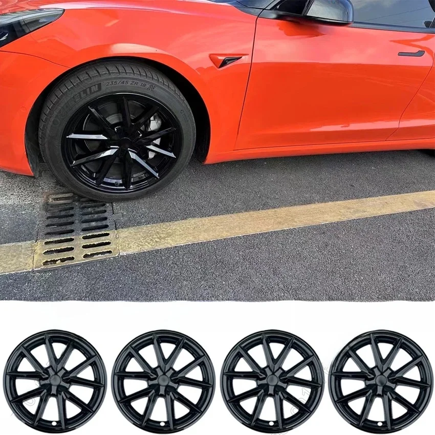 Sport Style HubCap 18 cali dla Tesla Model 3 2021-2023 4 szt. 18-calowy zestaw kołpaków oryginalna wymiana samochodu — zdjęcie 2