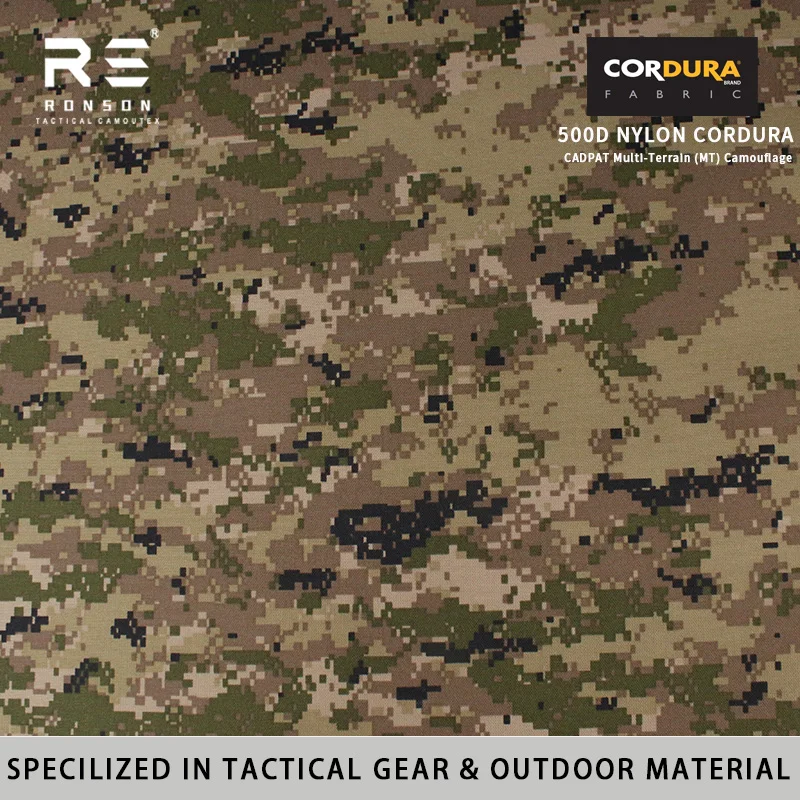 500D Nylon Cordura CADPAT MT Camo 100% Woven Water-Resistant PU Coated for Tactical Gear Backpack Military Rucksack Camping