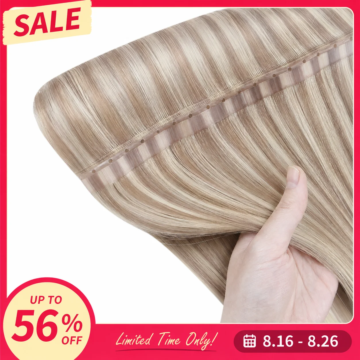 Moresoo Butterfly Weft Haarverlängerungen, PU-Lochweft, doppelseitige Genius Weft-Bündel, handgebundener Weft, unsichtbarer Weft für Frauen