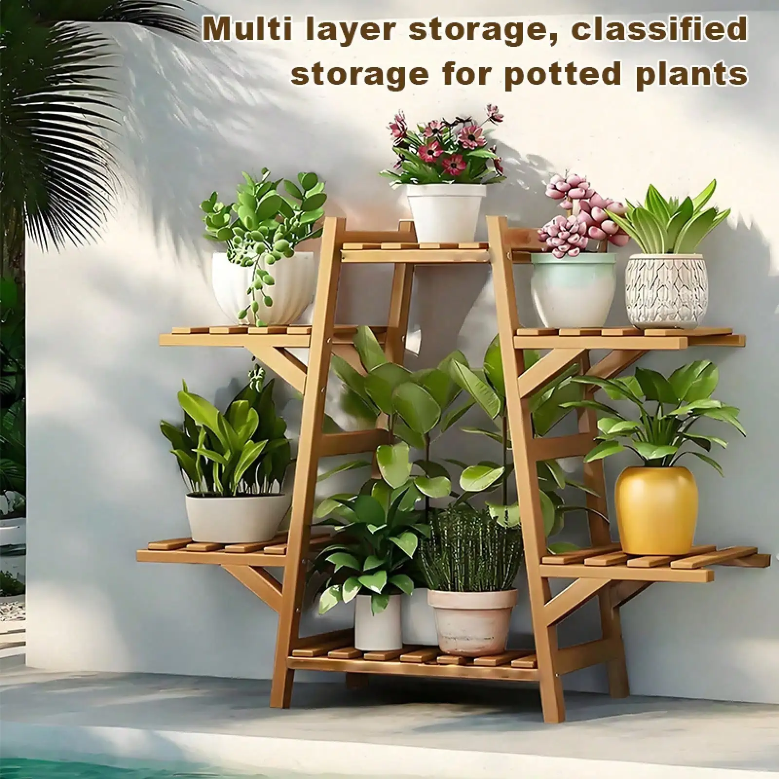 1pc Balcony Flower Rack Storage Rack Indoor Succulent Climbing Flower Rack Plant Planter Rack Modern Living Room Floor Stand Multi-Layer Storage Rack