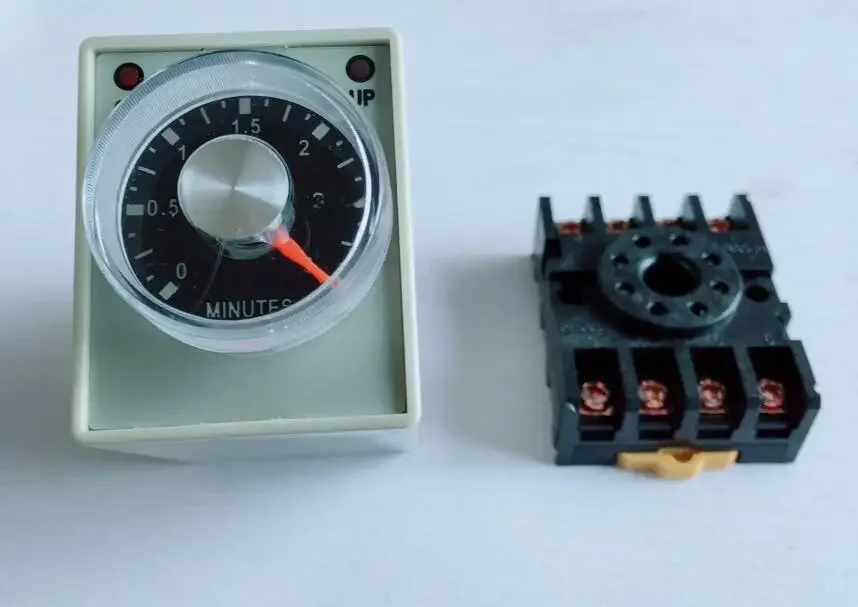 AH3-3 Przekaźnik czasowy 12V/24V/36V/110V220V/380V Przekaźnik czasowy opóźnienia 8Pin z podstawą 3S 6S 10S 30S 60S 3M 6M 10M 30M 60M — zdjęcie 2