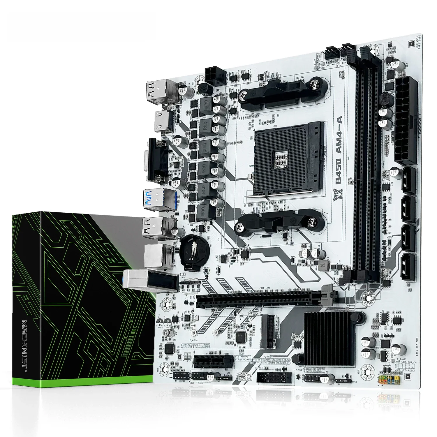 Płyta główna MACHINIST B450 Procesor AMD Dwukanałowa pamięć DDR4 AM4 Płyta główna M.2 NVME (obsługuje procesor Ryzen 5500 5600 5600G) — zdjęcie 2