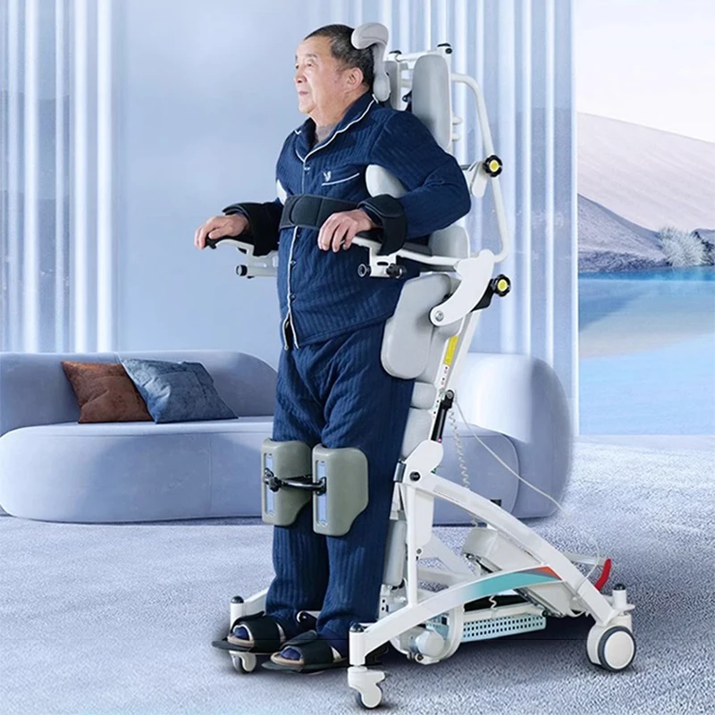 Household multifunctional electric standing bed, auxiliary lying and standing wheelchair, elderly walking machine