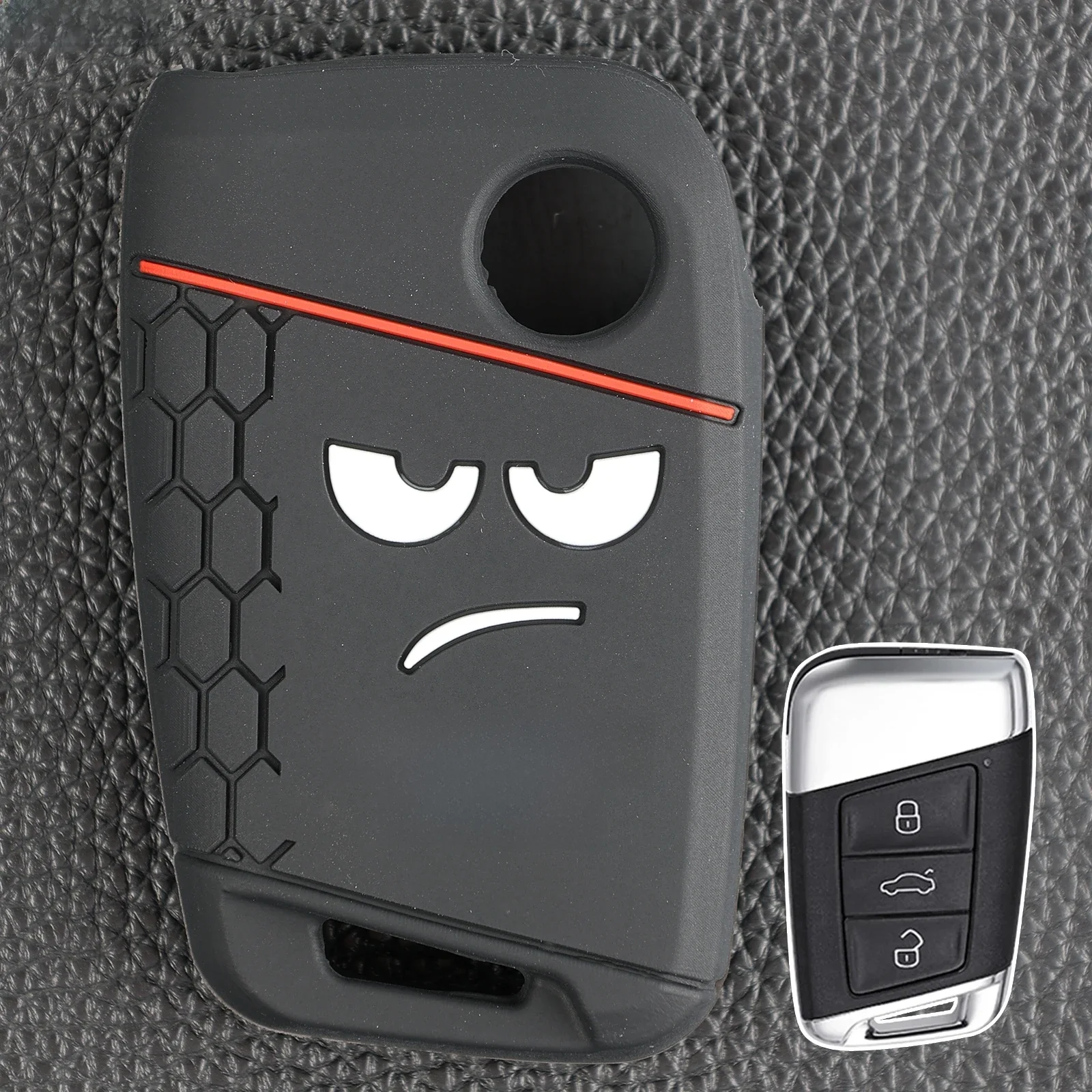 Étui pour clé de voiture intelligente à distance, en Silicone, support d'anneau, protection pour VW Passat B8 Jetta Skoda Superb Kodiaq 2020 2021 2022