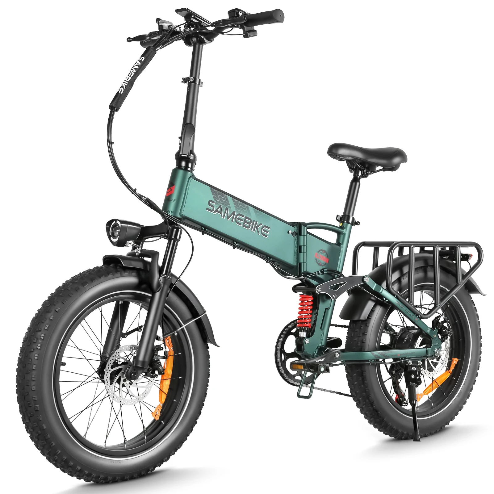 SAMEBIKE RS-A02 Pro Bicicletta Elettrica Pieghevole, Bici Elettrica con Pneumatici Fat da 20 Pollici, Batteria Rimovibile 48V 15Ah, Doppia Sospensione