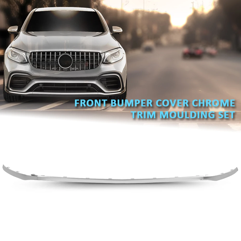 

3 шт. накладка на передний бампер, хромированная накладка, подходит для 2016 2017 2018 2019 Glc 43 Amg X253 2538852700, 2538852800, 2538852600