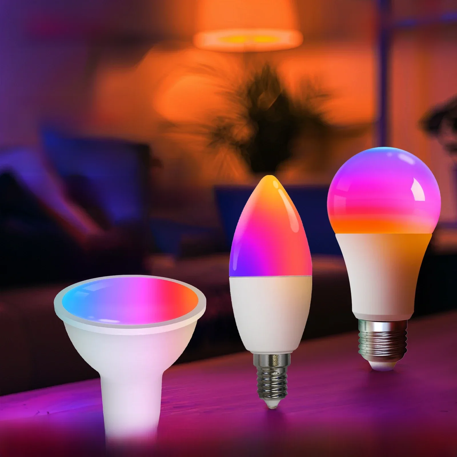 Tuya Matter WiFi Smart Bulb Dimmable Led Light 16 Million RGB Colors GU10 E27 E14 Candle Lamp Voice Control Alexa Google Home — zdjęcie 2