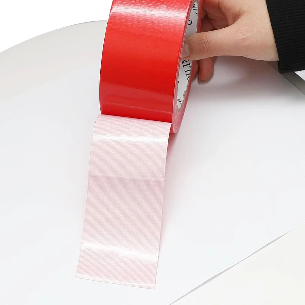 3Rolls 40mm x 20m RED Duct Tape Quality Large Roll High Viscosity Single Sided Duct Tape for Stage Carpet Floor Repairing,Indoor