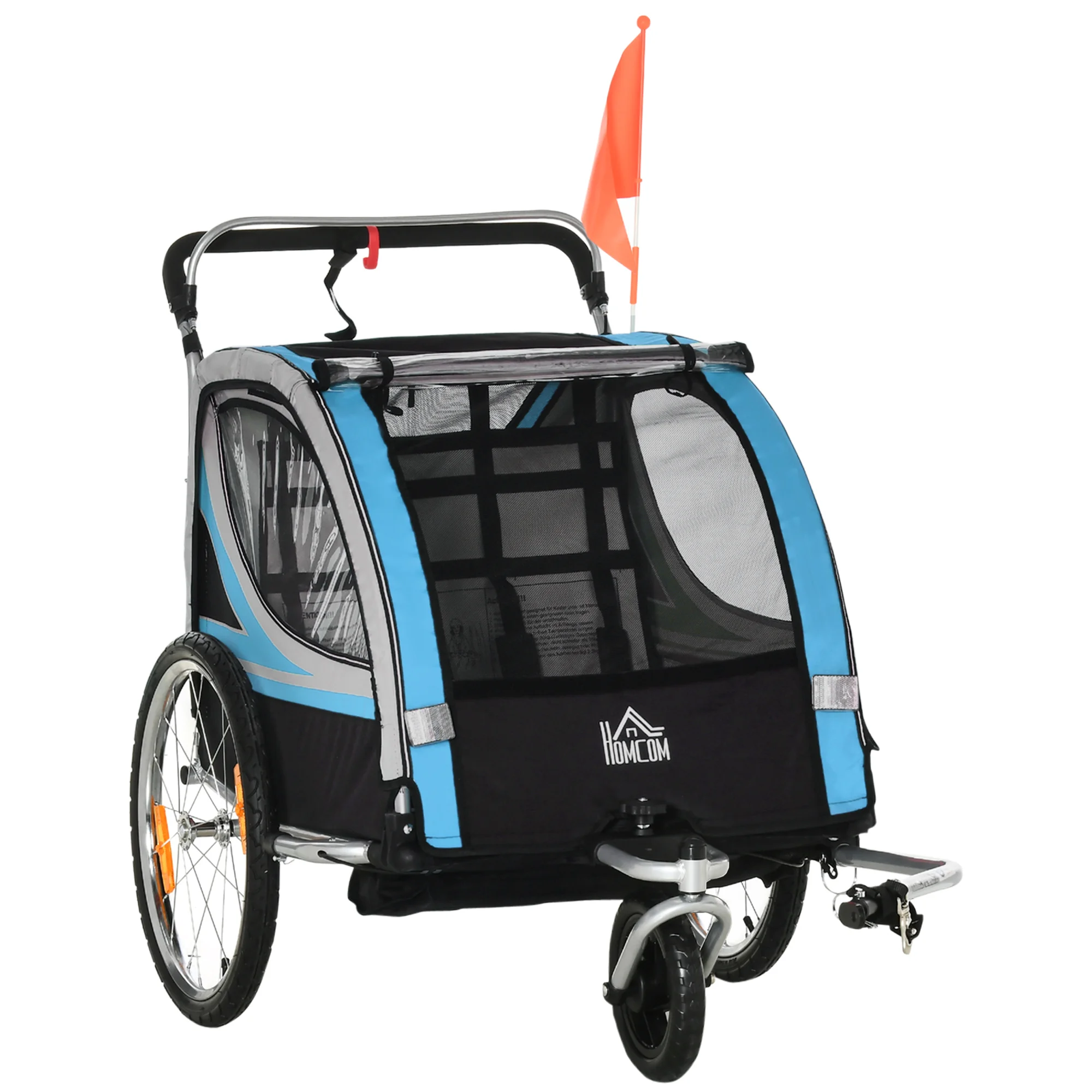 HOMCOM 2-in-1 kinderfietskar, kinderwagen, fietskar - afbeelding 2