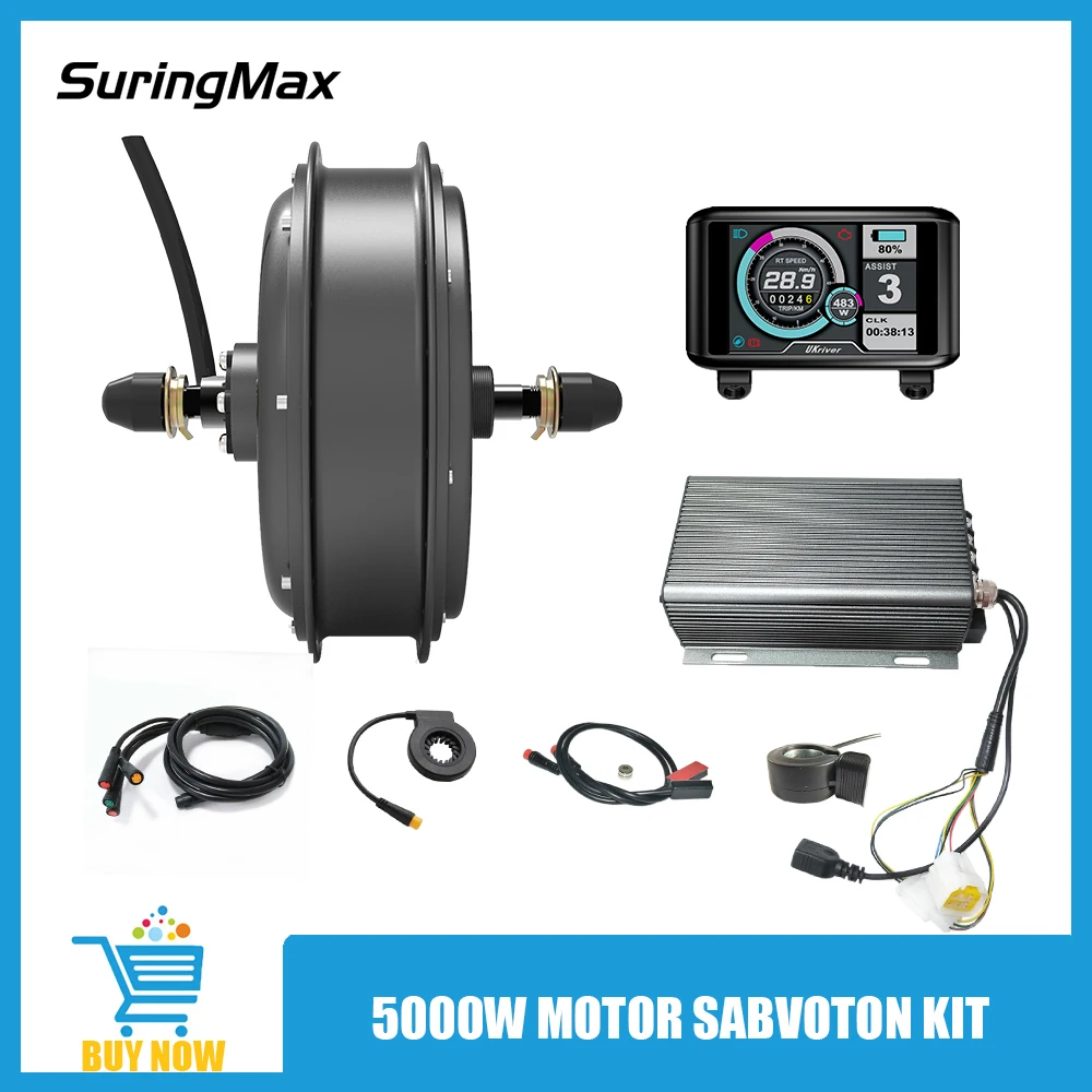 5000W Electric Hub Motor Kit with LCD Display, Sabvoton Controller, electric moped Conversion Part, 50H, 150mm, 72V, 100A, Ebike