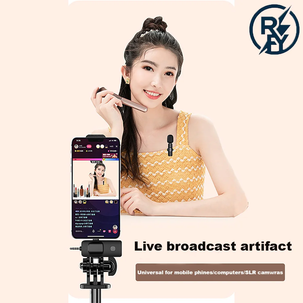 Wireless lavalier microphone, new cross-border hit, three-in-one mobile phone live broadcast, outdoor shooting, short video reco