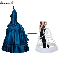 Victorian Dress Petticoat Hoop Cage Skirt Bustle Petticoat Underskirt Vintage Ball Gown Fluffy Slip Crinoline Bustle Pannier