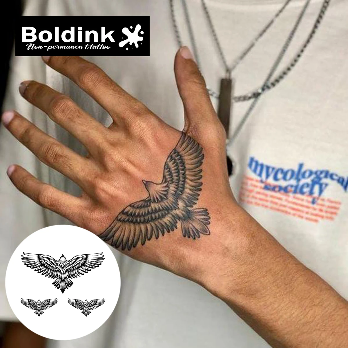 Eagles Temporary Tattoo,Lasts To 15 Days New Technology Magic Waterproof Semi Permanent Sticker.