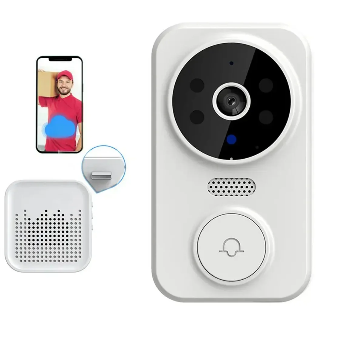 Tuya Beliebte M8 Drahtlose Türklingel Kamera 1080HD Informe Ring Chime WiFi Video Smart Intercom